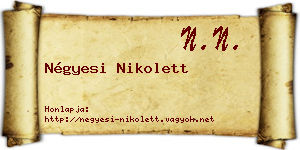 Négyesi Nikolett névjegykártya