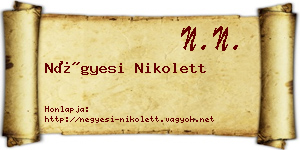 Négyesi Nikolett névjegykártya