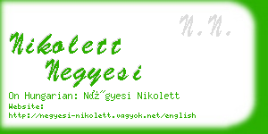 nikolett negyesi business card